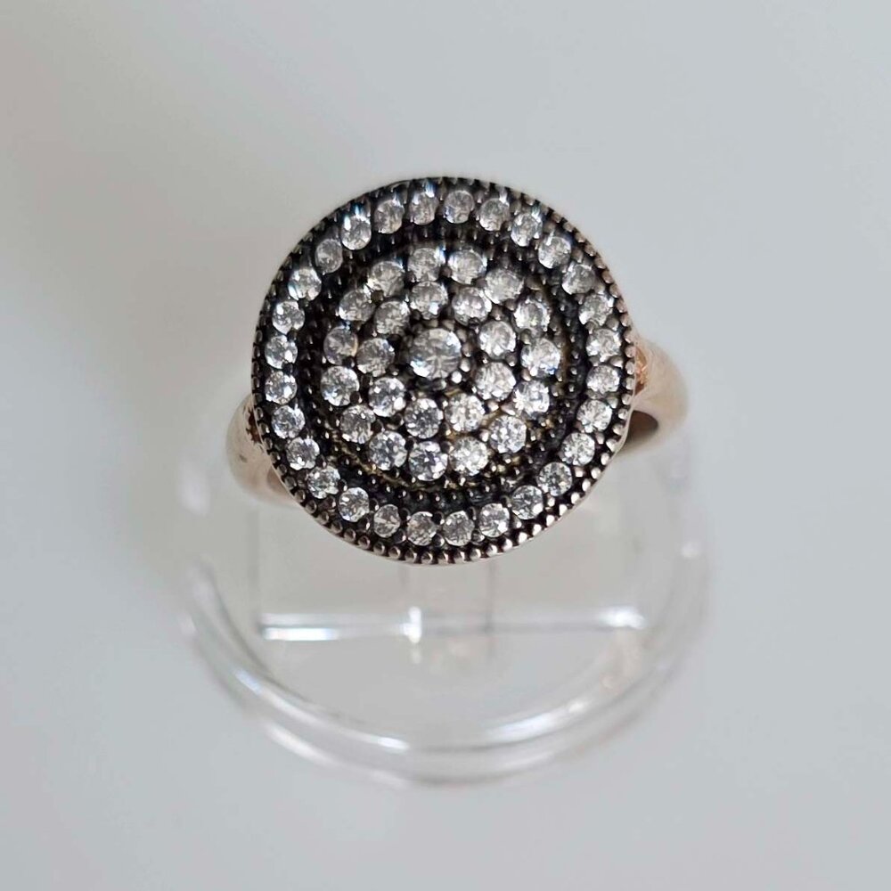 Sterling Silver Crystal Cluster Ring - image 1